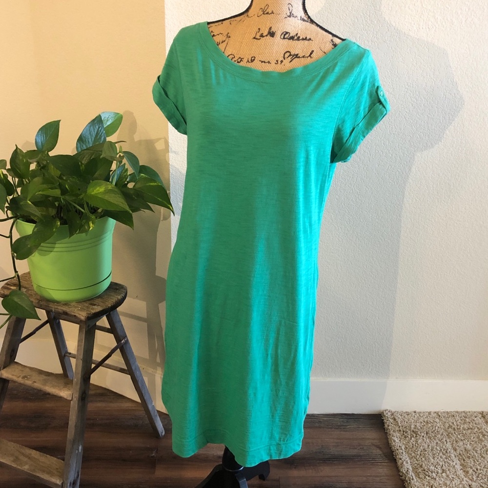 Banana Republic Size Medium Green T-shirt Dress